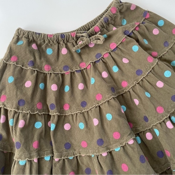 Mini Boden Little Girls Green Polka Dot Tiered Skirt Size 5-6Y - Picture 3 of 6